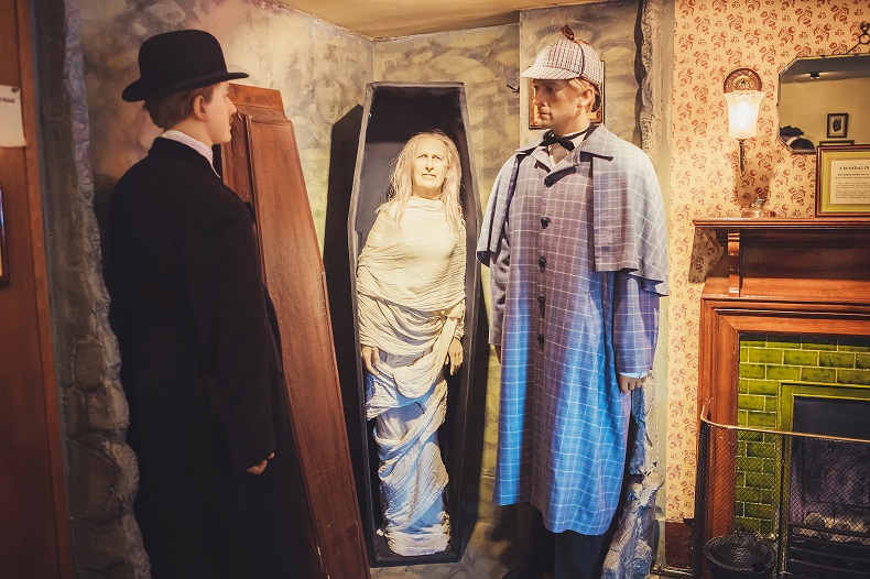 Ausstellung im Sherlock Holmes Museum in London